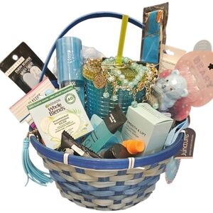 NEW 26-Piece Set Blue Easter/Gift Basket Bundle